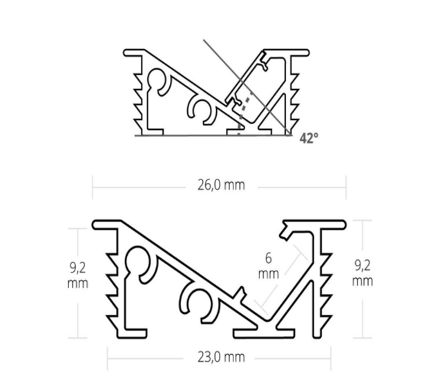 23 mm x 9,2 mm LED-Einbauprofil für Möbel mit Klick-Abdeckung – MP1WIT | Ideal für LED-Streifen, präzise Aluminiumschiene, dezent weiß, einfache Montage, hochwertige Beleuchtungslösung 23 mm x 9,2 mm LED-Einbauprofil für Möbel mit Klick-Abdeckung – MP1WIT | Ideal für LED-Streifen, präzise Aluminiumschiene, dezent weiß, einfache Montage, hochwertige Beleuchtungslösung