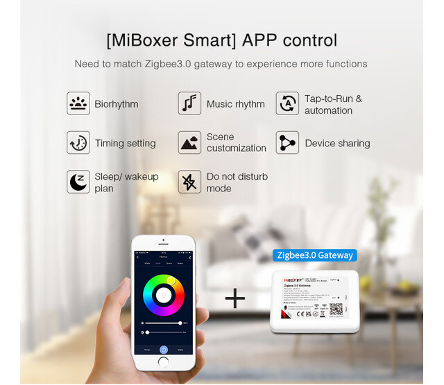 Zigbee + 2,4 GHz 2-in-1 LED-Controller FUT035Z+ für LED-Streifen, RGB & RGBW, 24V/12V, max. 144W, Smart-Home-fähig, App-Steuerung, kompatibel mit Alexa & Google Home Zigbee + 2,4 GHz 2-in-1 LED-Controller FUT035Z+ für LED-Streifen, RGB & RGBW, 24V/12V, max. 144W, Smart-Home-fähig, App-Steuerung, kompatibel mit Alexa & Google Home