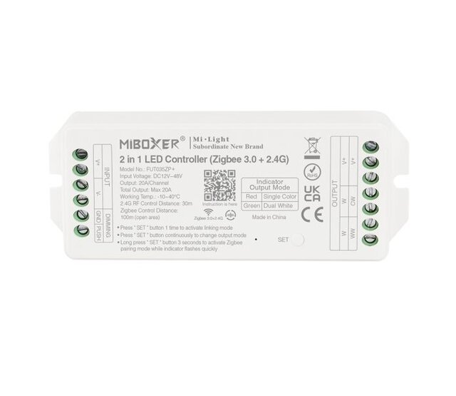 Zigbee LED Controller 2-in-1 für Single Color & Dual White LED Streifen 12-24-48V – FUT035ZP+ | Smart Home Steuerung, dimmbar, kompatibel mit Alexa & Google Home Zigbee LED Controller 2-in-1 für Single Color & Dual White LED Streifen 12-24-48V – FUT035ZP+ | Smart Home Steuerung, dimmbar, kompatibel mit Alexa & Google Home
