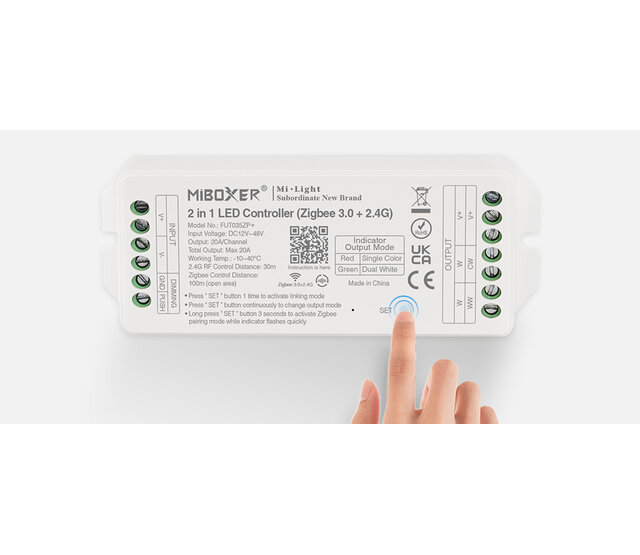 Zigbee LED Controller 2-in-1 für Single Color & Dual White LED Streifen 12-24-48V – FUT035ZP+ | Smart Home Steuerung, dimmbar, kompatibel mit Alexa & Google Home Zigbee LED Controller 2-in-1 für Single Color & Dual White LED Streifen 12-24-48V – FUT035ZP+ | Smart Home Steuerung, dimmbar, kompatibel mit Alexa & Google Home