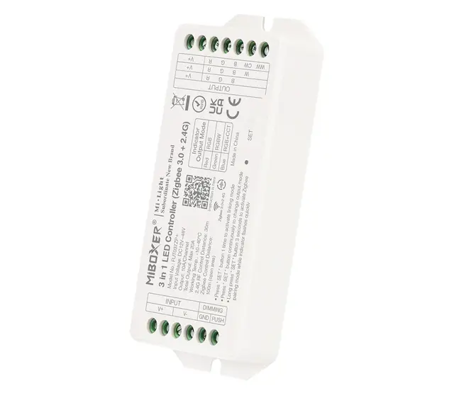 Zigbee LED Controller 3-in-1 für RGB/RGBW/RGBWW/RGBCCT LED Streifen 12-24-48V – FUT037ZP+ | Smart Home Steuerung, dimmbar, kompatibel mit Alexa & Google Home Zigbee LED Controller 3-in-1 für RGB/RGBW/RGBWW/RGBCCT LED Streifen 12-24-48V – FUT037ZP+ | Smart Home Steuerung, dimmbar, kompatibel mit Alexa & Google Home