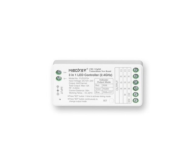 Zigbee LED Controller 3-in-1 für RGB/RGBW/RGBWW/RGBCCT LED Streifen 12-24-48V – FUT037ZP+ | Smart Home Steuerung, dimmbar, kompatibel mit Alexa & Google Home Zigbee LED Controller 3-in-1 für RGB/RGBW/RGBWW/RGBCCT LED Streifen 12-24-48V – FUT037ZP+ | Smart Home Steuerung, dimmbar, kompatibel mit Alexa & Google Home