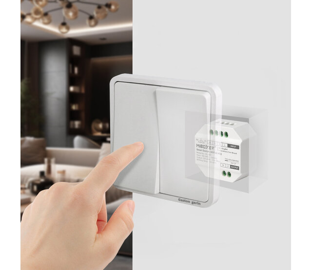 Draadloser AC TRIAC LED-Dimmer – Phasenabschnitt-Dimmer für LED-Streifen & Leuchten – Miboxer WL-SW1 – 230V, 1000W, App-Steuerung, kompatibel mit Smart Home Draadloser AC TRIAC LED-Dimmer – Phasenabschnitt-Dimmer für LED-Streifen & Leuchten – Miboxer WL-SW1 – 230V, 1000W, App-Steuerung, kompatibel mit Smart Home