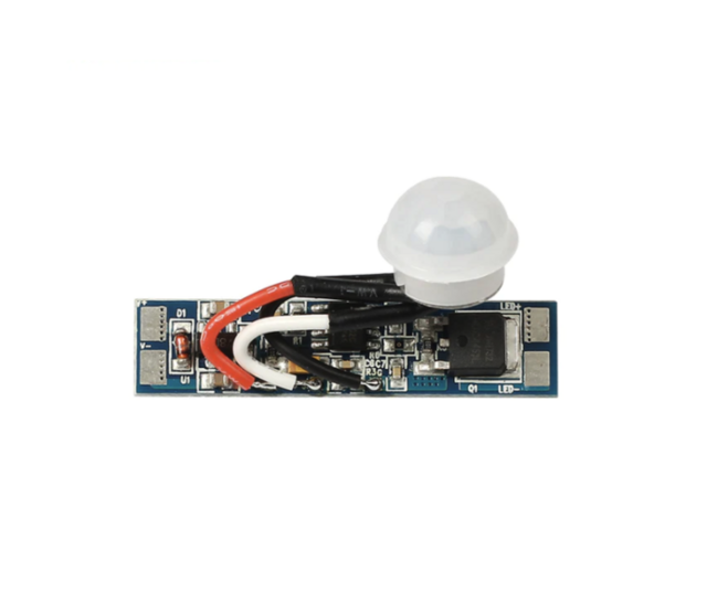 LED-Aluprofil mit PIR-Bewegungssensor, einstellbar – SPIR001 | 12-24V, 5-60°C, IP20 | Ideal für LED-Streifen, Decken- und Wandmontage | Präzise Beleuchtungssteuerung