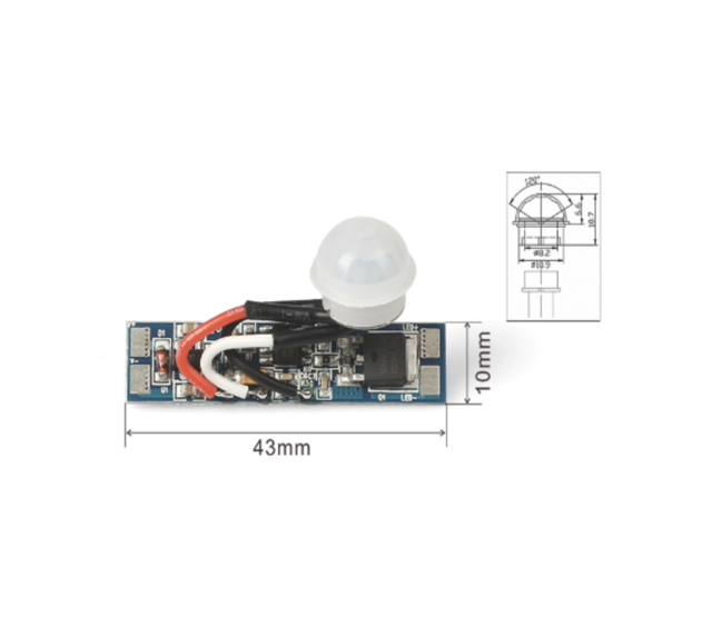 LED Aluminiumprofil mit einstellbarem PIR-Bewegungssensor, dimmbar, 24V, 12W, Modell SPIR002 – Für wohnliche und gewerbliche Beleuchtung