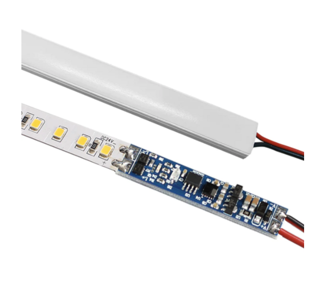 LED-Profil mit integriertem Näherungssensor Ein-/Ausschalter SPS001 – Präzise Steuerung für LED-Streifen, 12-24V DC, IP20, 2000mm Länge, ideal für moderne Beleuchtungslösungen