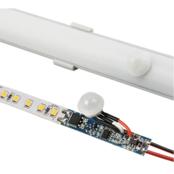 LED-Aluprofil mit integriertem PIR-Sensor SPIR005 – 5W Leistung, 24V, 3000K, 500lm, 1 Meter Länge, Schutzart IP20, für LED-Streifen, Bewegungsmelder, dimmbar, moderne energieeffiziente Beleuchtung