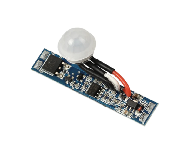 LED-Aluminiumprofil mit integriertem PIR-Sensor SPIR005 – 5W, 24V, 3000K, 500lm, 1m Länge, IP20, für LED-Streifen, Bewegungsmelder, dimmbar, energieeffizient, moderne Beleuchtungslösung