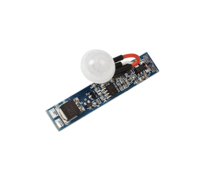 LED-Aluminiumprofil mit integriertem PIR-Sensor SPIR005 – 5W, 24V, 3000K, 500lm, 1m Länge, IP20, für LED-Streifen, Bewegungsmelder, dimmbar, energieeffizient, moderne Beleuchtungslösung