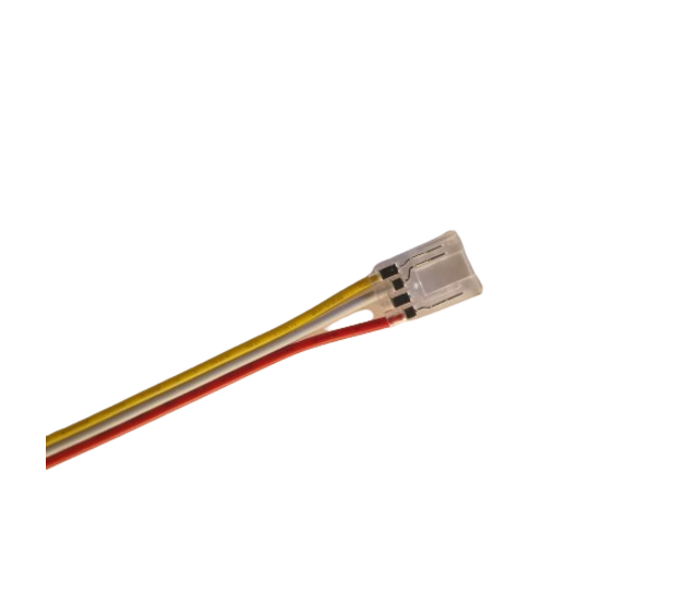 COB LED Streifen Steckverbinder Dual White 1-seitig – lötfrei – Klick-Stecksystem – COB-Technologie – IP20 – für einfache Installation – 12V/24V – 10mm Breite – ideal für Innenraumbeleuchtung