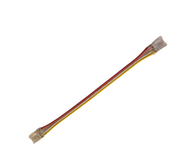 COB LED Streifen Verbinder Dual White – 2-seitig, lötfrei, Klick-Stecker, IP20, 12V/24V, 2-polig, 10mm Breite
