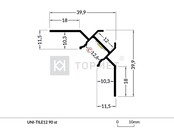 LED Fliesenecke und Stuck-Innenwinkelprofil 2 Meter, 39,9x39,9 mm, C24STUC – Präzise Kanten für Decken- und Wandgestaltung