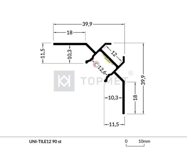 LED Fliesenecke und Stuck-Innenwinkelprofil 2 Meter, 39,9x39,9 mm, C24STUC – Präzise Kanten für Decken- und Wandgestaltung