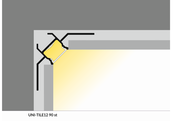 LED Fliesenecke und Stuck-Innenwinkelprofil 2 Meter, 39,9x39,9 mm, C24STUC – Präzise Kanten für Decken- und Wandgestaltung