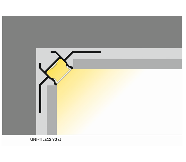 LED Fliesenecke und Stuck-Innenwinkelprofil 2 Meter, 39,9x39,9 mm, C24STUC – Präzise Kanten für Decken- und Wandgestaltung