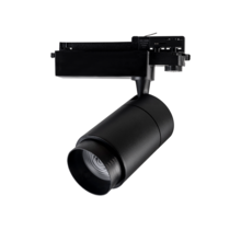 3-Phasen dimmbarer LED-Schienenstrahler 30W, 3000K Warmweiß, einstellbarer Abstrahlwinkel 15-60°, schwarz, für professionelle Beleuchtung