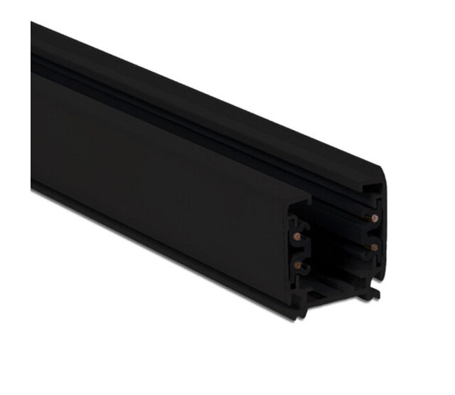 3-Phasen-Stromschiene Schwarz – 4 Meter – 400V – 16A – IP20 – Industriequalität Aluminiumkonstruktion