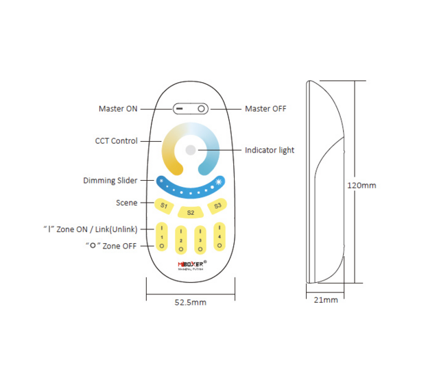 LED Streifen Fernbedienung – Dual Weiß LED mit 4-Zonen-Steuerung – Individuelle Lichtregelung für warmweißes und kaltweißes Licht – Perfekt für Wohnraum- und Akzentbeleuchtung LED Streifen Fernbedienung – Dual Weiß LED mit 4-Zonen-Steuerung – Individuelle Lichtregelung für warmweißes und kaltweißes Licht – Perfekt für Wohnraum- und Akzentbeleuchtung