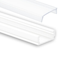 Weißes LED-Profil mit Klickabdeckung 16,80x6,47mm für LED-Streifen - 01WEISS