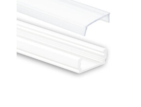 Weißes LED-Profil mit Klickabdeckung 16,80x6,47mm für LED-Streifen - 01WEISS