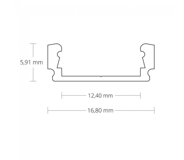 Schwarzes LED-Aluminiumprofil mit Klickabdeckung 16,80 mm x 6,47 mm für LED-Streifen – 01ZWART – Präzise Montage, optimale Lichtstreuung, hochwertige Verarbeitung Schwarzes LED-Aluminiumprofil mit Klickabdeckung 16,80 mm x 6,47 mm für LED-Streifen – 01ZWART – Präzise Montage, optimale Lichtstreuung, hochwertige Verarbeitung