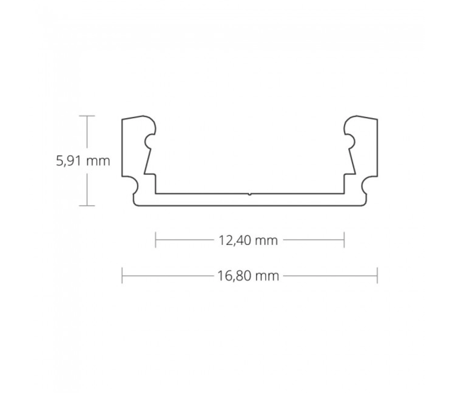 Aluminium LED-Profil mit Klickabdeckung 16,80 mm x 6,47 mm für LED-Streifen – 01ALU | Präzise Montage, optimale Lichtverteilung | Ideal für Innen- und Außenbeleuchtung | Hochwertige Aluminiumlegierung Aluminium LED-Profil mit Klickabdeckung 16,80 mm x 6,47 mm für LED-Streifen – 01ALU | Präzise Montage, optimale Lichtverteilung | Ideal für Innen- und Außenbeleuchtung | Hochwertige Aluminiumlegierung