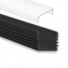 Schwarzes LED-Profil mit Abdeckung – 16,8 mm x 13,01 mm – 02SCHWARZ