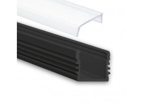 Schwarzes LED-Profil mit Abdeckung – 16,8 mm x 13,01 mm – 02SCHWARZ