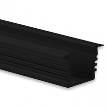 Schwarzes LED Einbauprofil mit Abdeckung 16,8 mm x 13,47 mm – 03SCHWARZ