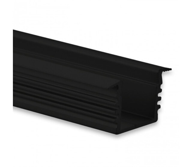 Schwarzes LED-Einbauprofil mit Abdeckung, 16,80 mm x 13,47 mm, für LED-Streifen, präzise Montage, hochwertiges Aluminium, 03ZWART, ideal für moderne Beleuchtungslösungen Schwarzes LED-Einbauprofil mit Abdeckung, 16,80 mm x 13,47 mm, für LED-Streifen, präzise Montage, hochwertiges Aluminium, 03ZWART, ideal für moderne Beleuchtungslösungen