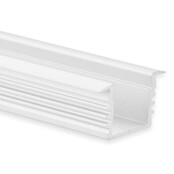 Wand- oder Decken-Einbauprofil für LED-Streifen, weiß, 16,80 mm x 13,47 mm, mit Abdeckung, 03WEISS – Präzise Aluminiumschiene für indirekte Beleuchtung, 16,8 mm Breite, 13,47 mm Höhe