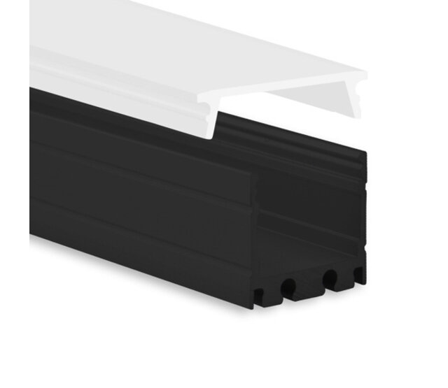 Schwarzes LED-Aufbauprofil mit Abdeckung 18,1 mm x 19,02 mm für LED-Streifen – 18SCHWARZ | Präzise Aluminiumschiene für Lichtinstallationen | Ideal für Innen- und Außenbeleuchtung Schwarzes LED-Aufbauprofil mit Abdeckung 18,1 mm x 19,02 mm für LED-Streifen – 18SCHWARZ | Präzise Aluminiumschiene für Lichtinstallationen | Ideal für Innen- und Außenbeleuchtung