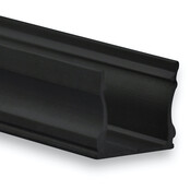 Schwarzes LED-Aluminiumprofil 17 mm x 15,2 mm mit opaler Abdeckung für LED-Streifen – 06SCHWARZ – Montagefreundlich, lichtstreuend, präzise Maße