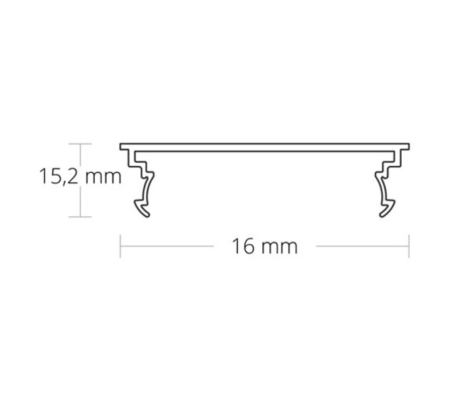 LED Einbauprofil mit Abdeckung 23,5x15mm - 07ALU LED Einbauprofil mit Abdeckung 23,5x15mm - 07ALU