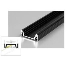 Schwarzes LED-Aluprofil 09Schwarz, 1 oder 2 m