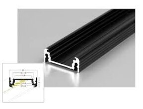 Schwarzes LED-Profil mit Abdeckung 28 mm x 9 mm – Aluminium für LED-Streifen