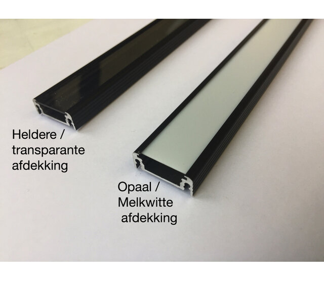Schwarzes LED-Aluminiumprofil 28 mm x 9 mm mit Diffusorabdeckung für LED-Streifen – 09ZWART – Präzise Montage, optimale Lichtstreuung, hochwertige Verarbeitung, ideal für Innen- und Außenbeleuchtung. Schwarzes LED-Aluminiumprofil 28 mm x 9 mm mit Diffusorabdeckung für LED-Streifen – 09ZWART – Präzise Montage, optimale Lichtstreuung, hochwertige Verarbeitung, ideal für Innen- und Außenbeleuchtung.