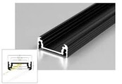 Schwarzes LED-Aluprofil 09Schwarz, 1 oder 2 m