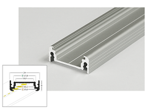 LED Aluminium Profil 24x9 mm mit Abdeckung für LED Streifen – 09ALU