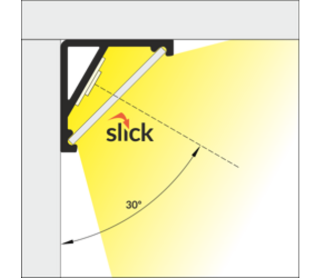 16,5 mm x 16,5 mm LED Streifen Aluminium Profil mit Abdeckung – C12ALU, perfekt für LED-Beleuchtung, inklusive Diffusor, für Innen- und Außenbereich, hochwertiges Aluminium, einfache Montage