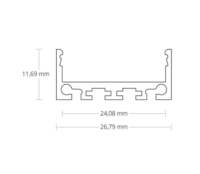 XL LED-Aluminiumprofil mit Abdeckung 26,79 mm x 11,69 mm – XL04ALU für LED-Streifen, präzise Montage, optimale Wärmeableitung, hochwertiges Aluminium, ideal für Innen- und Außenbeleuchtung, technische Maße in mm XL LED-Aluminiumprofil mit Abdeckung 26,79 mm x 11,69 mm – XL04ALU für LED-Streifen, präzise Montage, optimale Wärmeableitung, hochwertiges Aluminium, ideal für Innen- und Außenbeleuchtung, technische Maße in mm