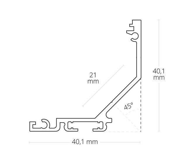 LED Aluminium-Hohlkammerprofil 40,10 x 40,10 mm mit Klick-Abdeckung für LED-Streifen – C19ALU, ideal für indirekte Beleuchtung, Montagezubehör inklusive LED Aluminium-Hohlkammerprofil 40,10 x 40,10 mm mit Klick-Abdeckung für LED-Streifen – C19ALU, ideal für indirekte Beleuchtung, Montagezubehör inklusive