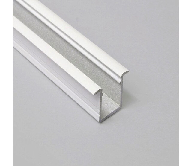 LED-Einbauprofil weiß mit Klick-Abdeckung, 18,80 mm x 12,00 mm, für LED-Streifen, 03.1WEISS – Präzise Aluminiumschiene für indirekte Beleuchtung, Deko- und Akzentlicht