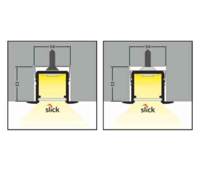 LED-Einbauprofil weiß mit Klick-Abdeckung, 18,80 mm x 12,00 mm, für LED-Streifen, 03.1WEISS – Präzise Aluminiumschiene für indirekte Beleuchtung, Deko- und Akzentlicht