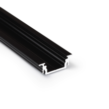 Schwarzes LED Einbauprofil mit Abdeckung 28 mm x 8 mm – LED Aluprofil eingelassen