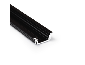 Schwarzes LED Einbauprofil mit Abdeckung 28 mm x 8 mm – LED Aluprofil eingelassen