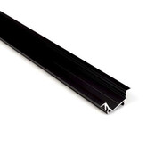 Schwarzes diagonal eingebautes LED-Profil mit Klickabdeckung 30 mm x 12,7 mm für LED-Streifen – C22SCHWARZ, ideal für moderne Beleuchtungslösungen Schwarzes diagonal eingebautes LED-Profil mit Klickabdeckung 30 mm x 12,7 mm für LED-Streifen – C22SCHWARZ, ideal für moderne Beleuchtungslösungen
