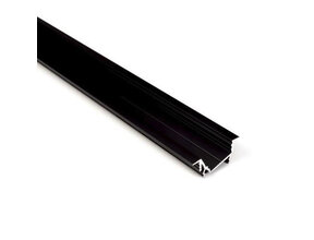 Schwarzes diagonales LED Einbauprofil mit Klickabdeckung 30 mm x 12,7 mm – C22SCHWARZ