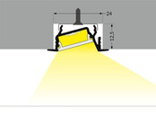 Schwarzes diagonal eingebautes LED-Profil mit Klickabdeckung 30 mm x 12,7 mm für LED-Streifen – C22SCHWARZ, ideal für moderne Beleuchtungslösungen Schwarzes diagonal eingebautes LED-Profil mit Klickabdeckung 30 mm x 12,7 mm für LED-Streifen – C22SCHWARZ, ideal für moderne Beleuchtungslösungen