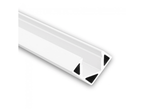 Weißes LED Eckprofil mit Abdeckung 25,66mm x 18,01mm für LED Streifen - C23WEISS